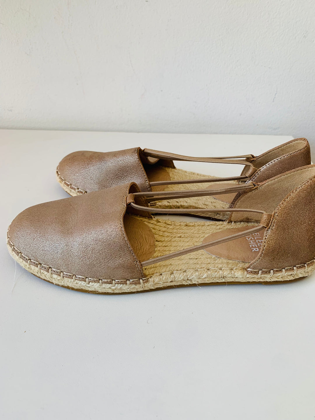 Eileen Fisher Gold Metallic Espadrilles Women’s Size 7.5