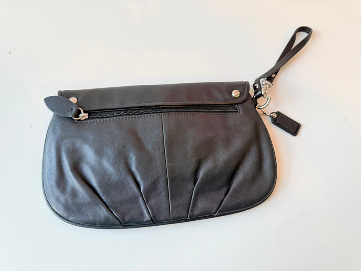 Coach Black Leather vintage Pleated Clutch/Wristlet