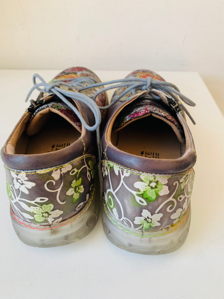L’Artiste Spring Step Danli Delite Leather Floral Sneaker Size 40 (US 9.5-10)