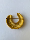 Gold Tone Croissant Brooch