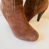 Guess Brown Suede Knee High Heeled Boots Size 8