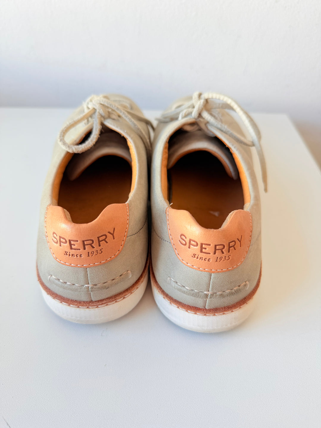 Sperry Top Sieder Gold Cup Cruz Leather Sneaker Size 10 an Light Grey
