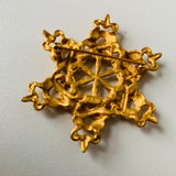 Vintage Anne Klein Six Pointed Star Gold Tone Brooch