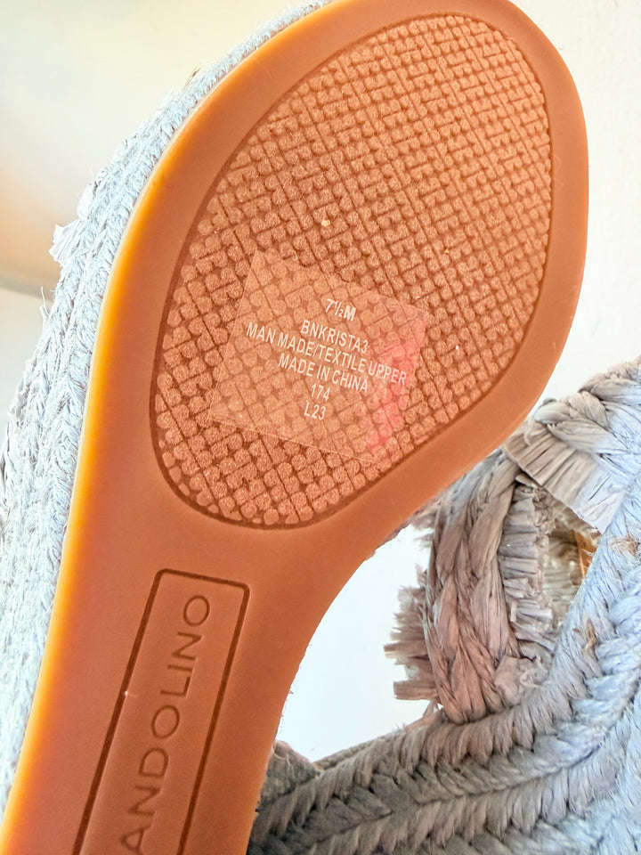 Bandolino Women’s Krista Espadrille Sandal In Bennette Blue Size 7.5 New