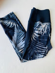 Gap Sculpt Compression Cropped Blue Leaf Leggings Size Small