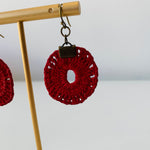 Crochet Red Pierced Earrings