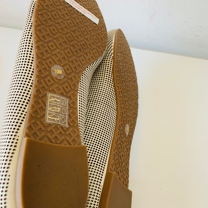 Tory Burch Lowell Perforated Ballet Flat in Ivory Size 10 New in Box