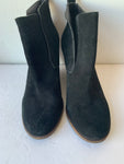 Lucky Brand Black Suede Wedge Booty Size 7