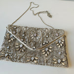 Silver Rhinestone/Beaded Evening Clutch/Crossbody