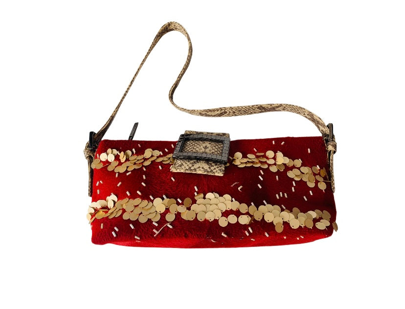 XOXO Red Velvet Sequin Hanbag