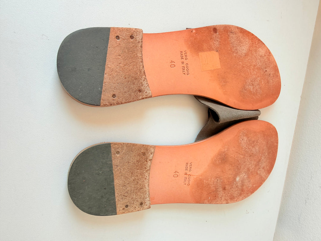Creatures Of Comfort Brown/Grey Suede Slides Size 40