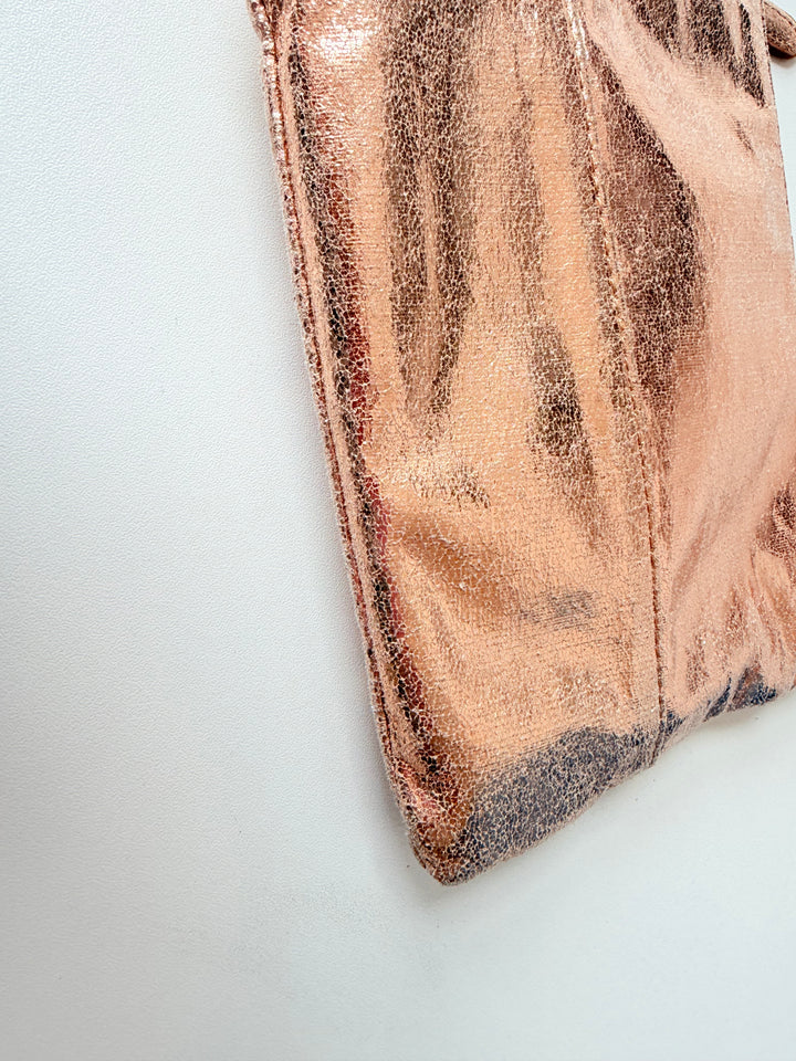 J Crew Factory Rose Gold Metallic Pouch