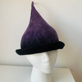 Erratica Jean Hicks Seattle Handmade One of A Kind Hat In Purple and Black Wool