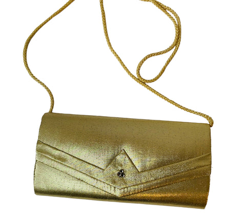 Vintage Hand Made In China Gold Metallic Evening Bag