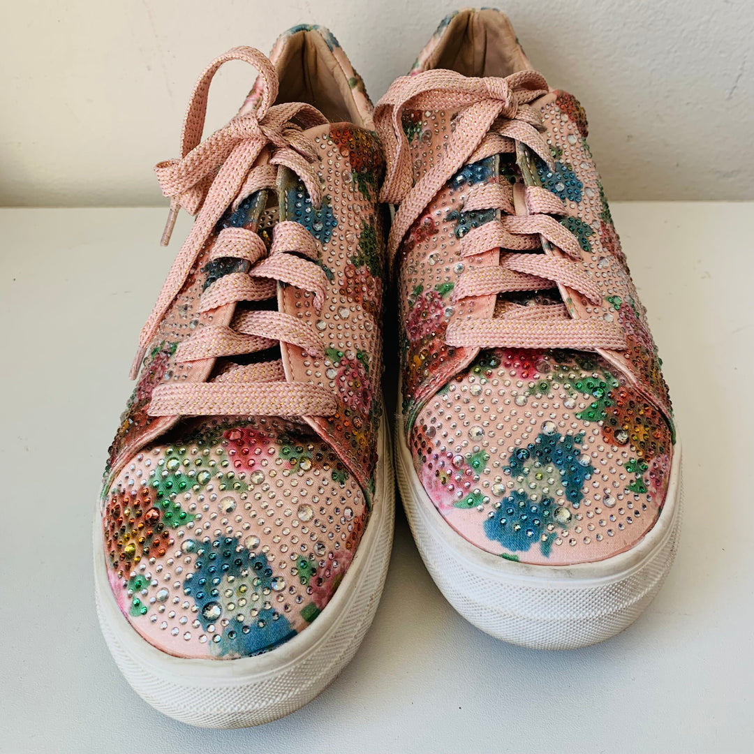 Le Shulah Floral Sparkle Sneakers Size 8.5