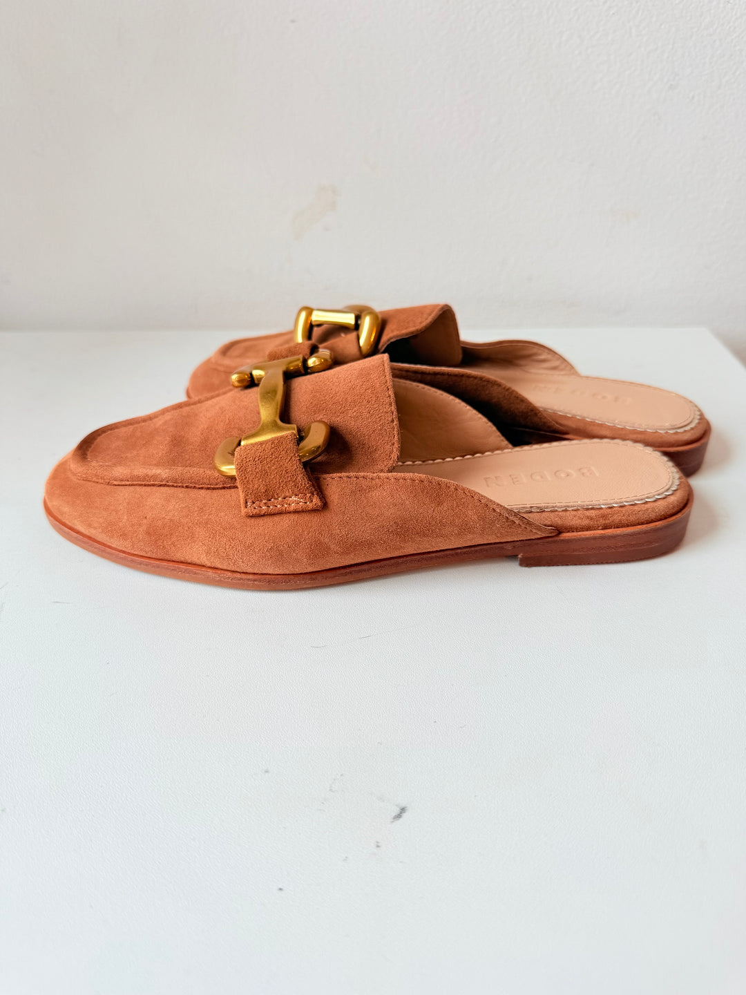 Boden Iris Snaffle Tan Suede Mule Loafers Size 36