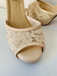 IDIFU Chunky Ivory Lace Detailed Peep Toe Platform Heels Size 8