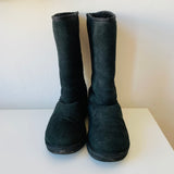 UGG Classic Tall Black Suede and Sheepskin Boots Women’s Size 7