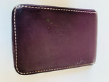 Coach Small Leather Credit Card/Business Card Wallet in Dark Eggplant