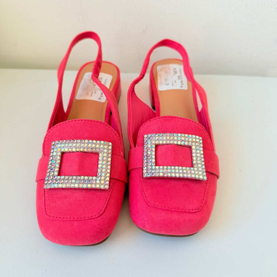 Kenneth Cole Reaction Lewis Jewel Sling Pumps In Geranium- Size 6 NWT