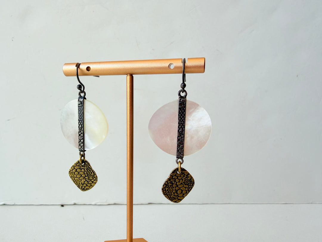 Silpada Natural Glow Mixed Metal Pierced Earrings - Retired/Rare