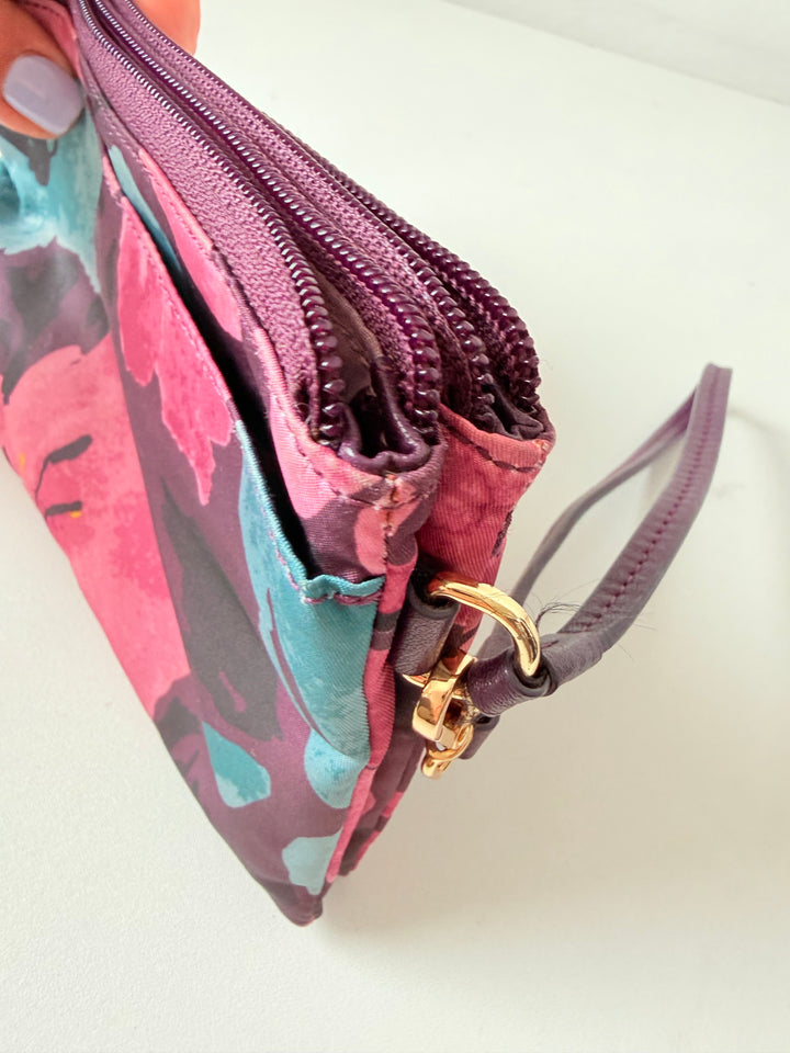 Tumi Voyager Dual Zip Floral Wristlet
