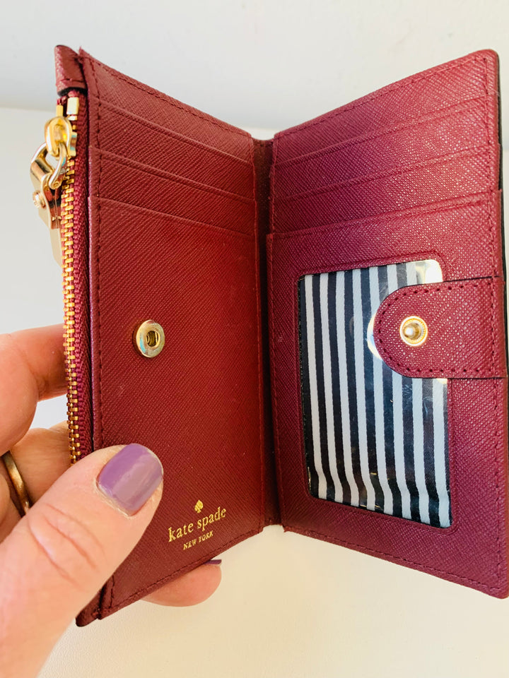 Kate Spade Deep Red Leather Mini Wallet
