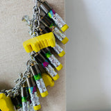 Susan Lowenberg Yellow Upcycled Handmade Pencil Necklace “Sharpen up Buttercup”