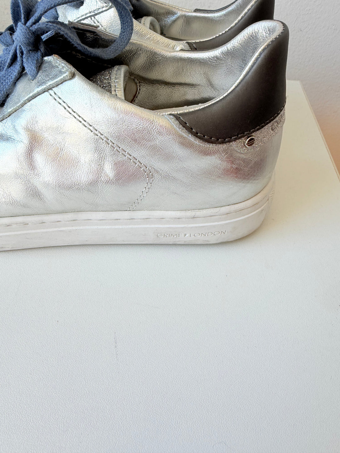 Crime London Silver Mettalic Sneakers Size 38