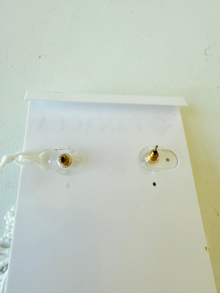Anthropologie Panacea White Beaded Fringe Pierced Earrings