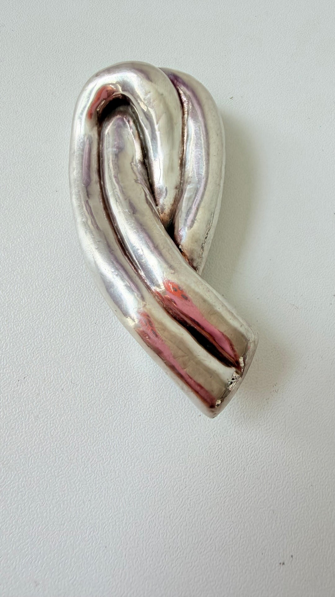 Vintage Modernist Twist 925 Silvwe Brooch