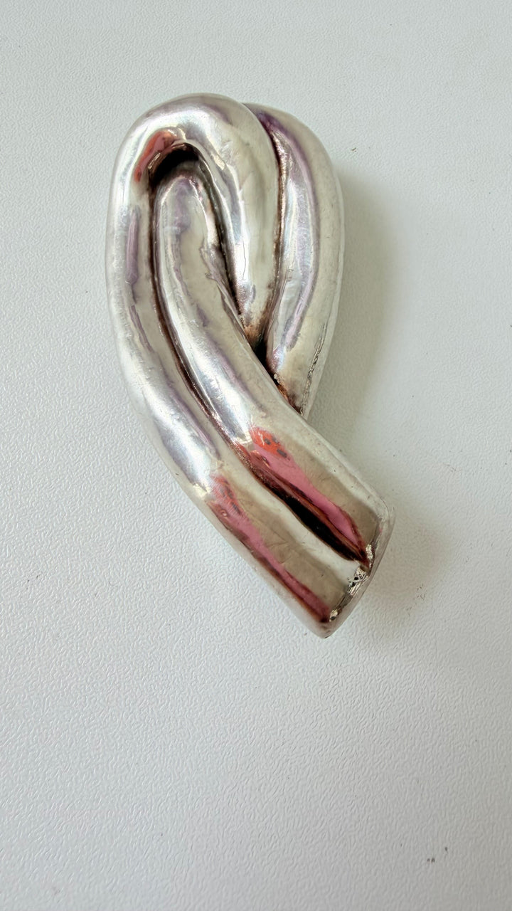 Vintage Modernist Twist 925 Silvwe Brooch