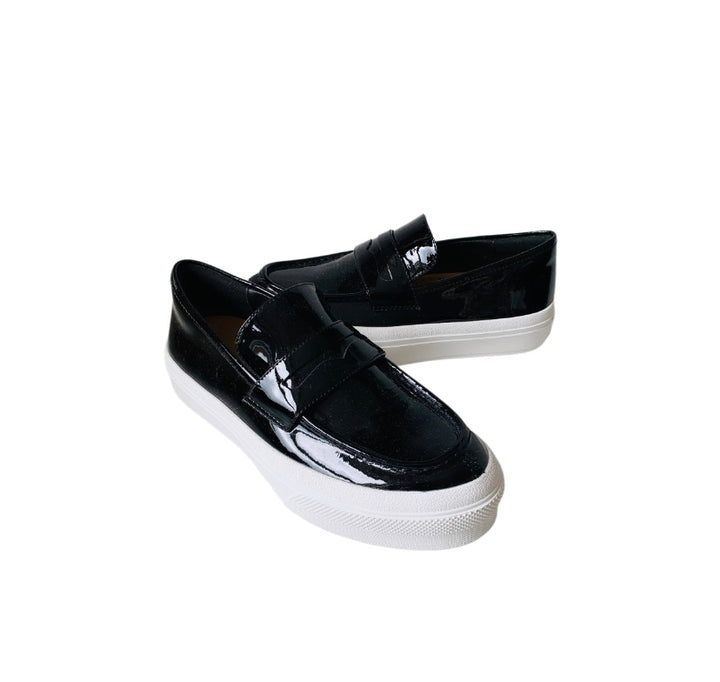 J/Slides GiGi Black Patent Leather Slip Ons Size 7 New in box