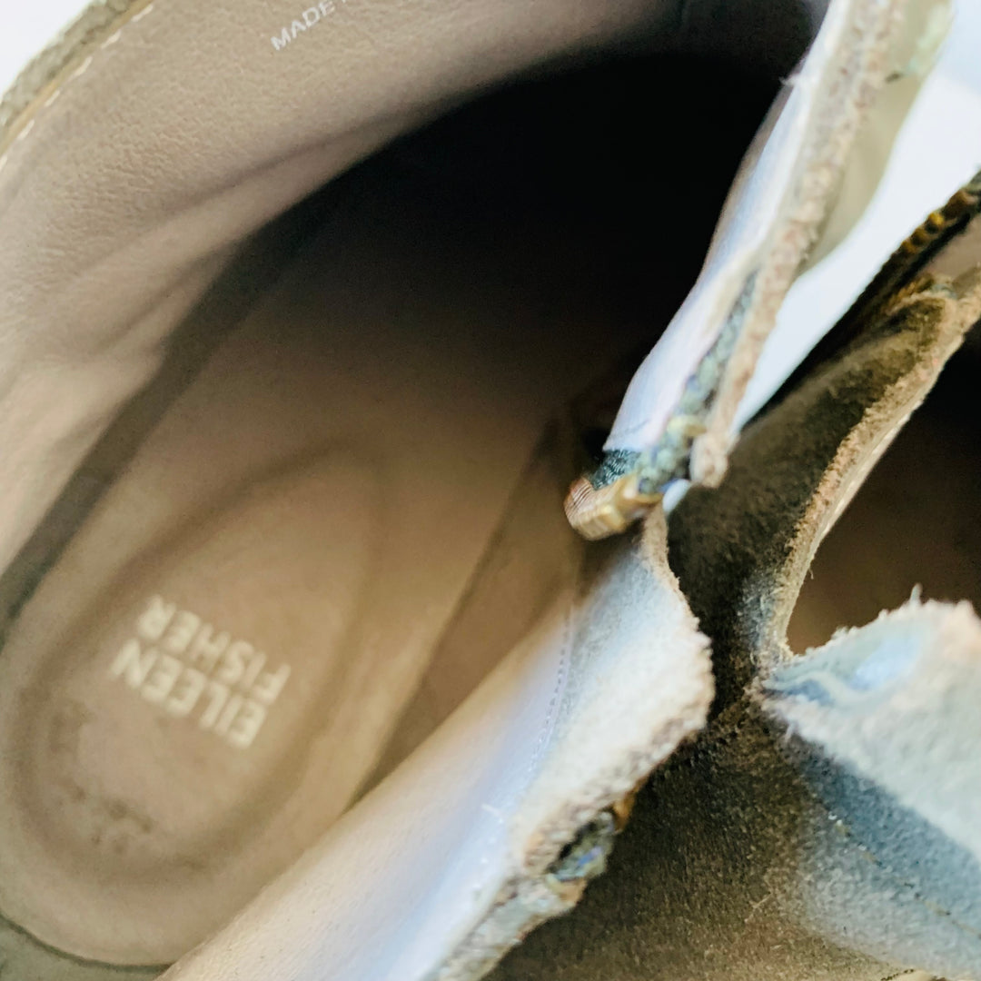 Eileen Fisher Grey Suede Tinker Wedge Bootie Size 9.5