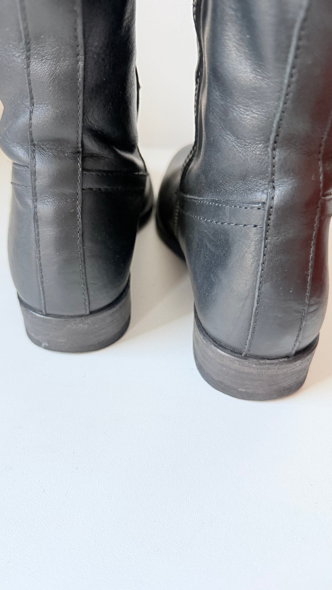 Frye Paige Tall Black Leather Riding Boots Size 6