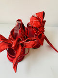 Tamara Mellon X D’ Ascoli Oasis Sandal Leather & Silk Ankle Wrap In Red Size 40.5 NEW (US 10-10/12) Women’s