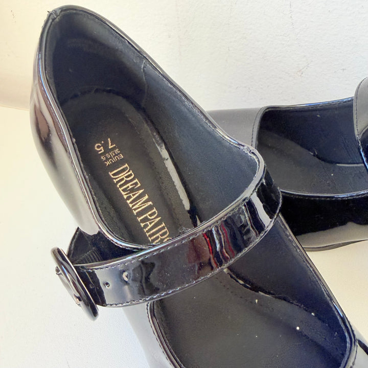 Dream Pairs Black Patent Chunky Heel Mary Jane Pumps Size 7.5