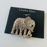 Charles Klein Vintage Rhinestone Elephant Brooch NWT