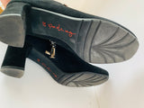 Pas De Rouge Black Suede Button Detail Granny Boots Size 37