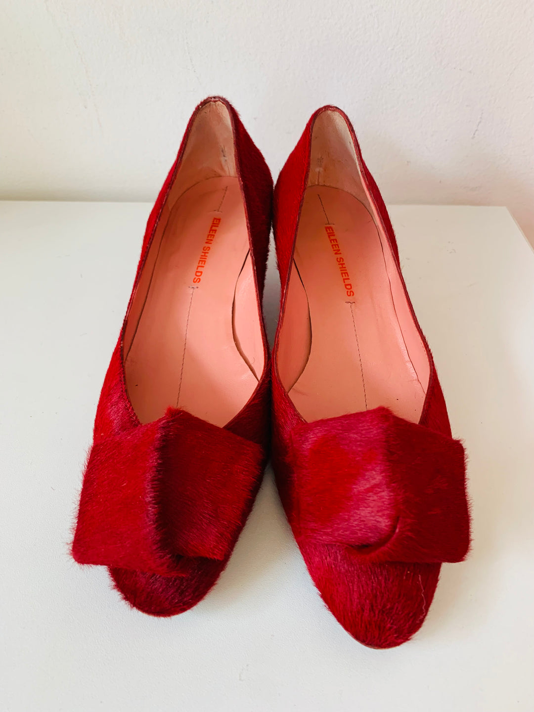 Eileen Sheilds Red Suede Kitten Heels Size 37.5