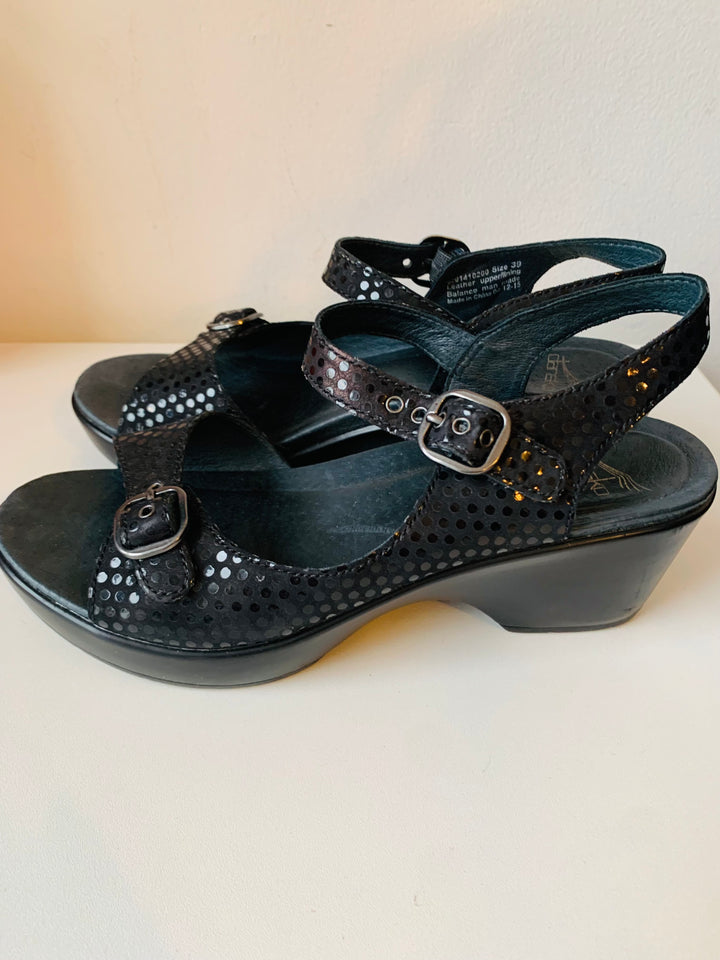 Dansko Joanie Sots Black Sandals Size 39