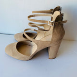 BCBGeneration Women’s Beige Suede Strappy Pump Size 9.5