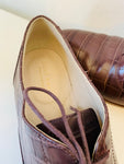 Cole Haan Grand Series Classic Brown Leather Lace Up Croc Embossed Women’s Oxford Shoes Size 9