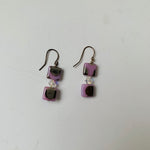 Purple Stone Drop Pierced Earrings