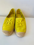 Tory Burch Ines Yellow Suede Espadrille Size 8.5 New