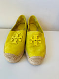 Tory Burch Ines Yellow Suede Espadrille Size 8.5 New