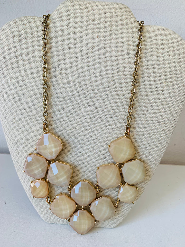 Cream Rhinestone Statement Necklace