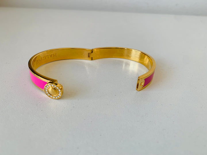 Halcyon Days Hot Pink Skinny Hinged Bangle