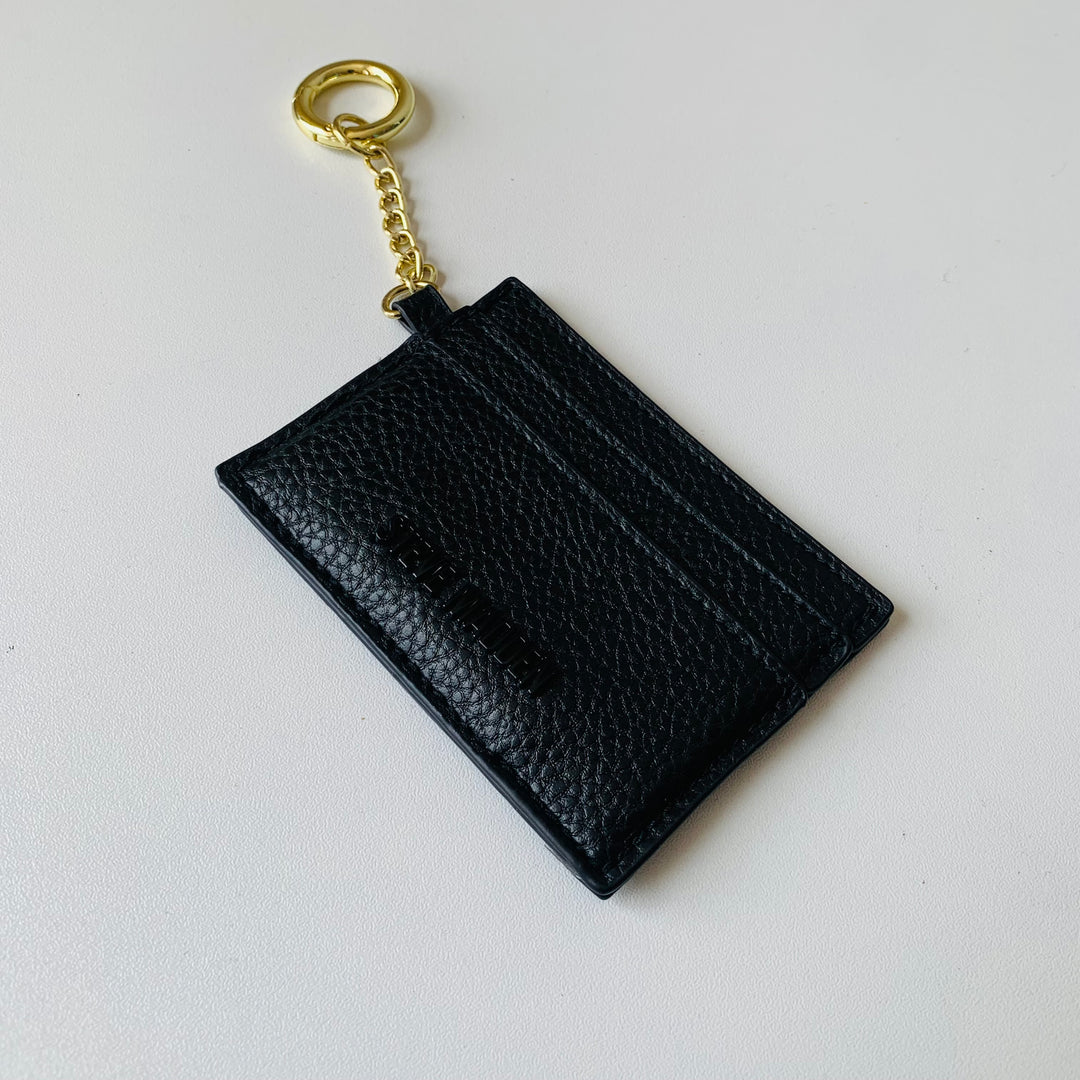 Steve Madden Black Leather Mini Chain Wallet