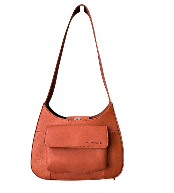 Vintage Fossil Brown Leather Handbag